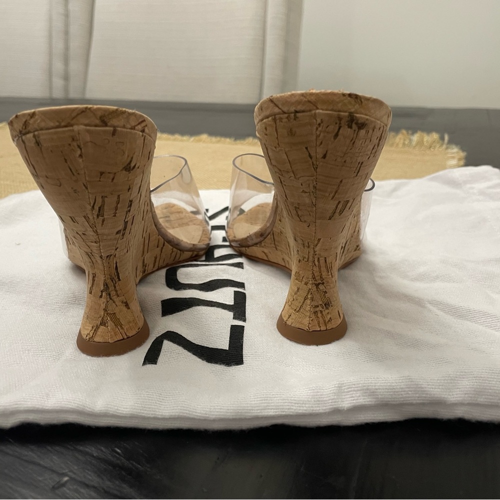 SCHUTZ Clear PVC and Cork Mule Heels - Picture 5 of 6
